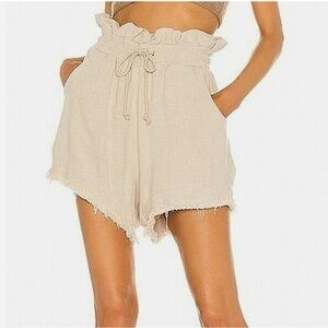 Blank NYC High Waist Cream Shorts